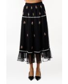 Jupe fleurie en tulle noire