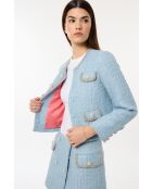 Giacca chic in tweed blu