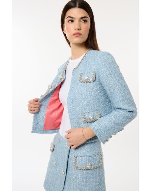 Schicke blaue Tweedjacke