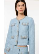 Giacca chic in tweed blu