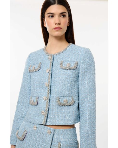 Schicke blaue Tweedjacke