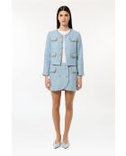 Giacca chic in tweed blu