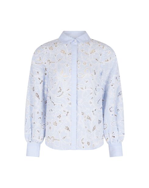 Blaues gestreiftes Schweizer Stickhemd