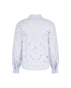 Blaues gestreiftes Schweizer Stickhemd