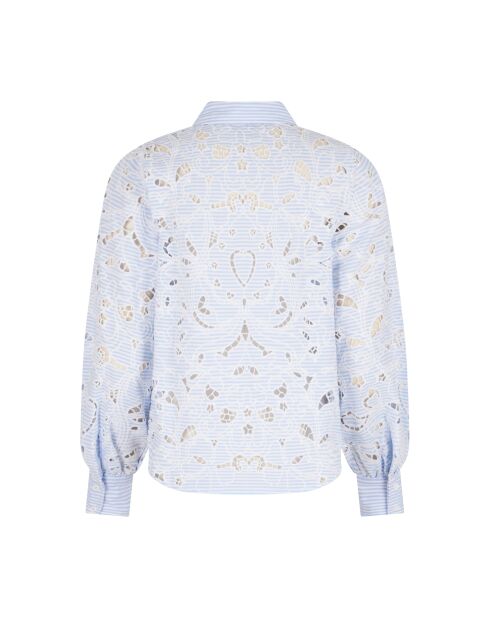 Blaues gestreiftes Schweizer Stickhemd