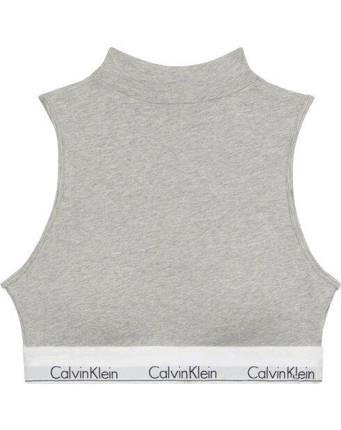 Reggiseno a collo alto foderato grigio melange
