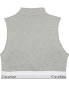 Reggiseno a collo alto foderato grigio melange