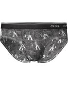 Slip hip brief logo texturé imprimé  noir