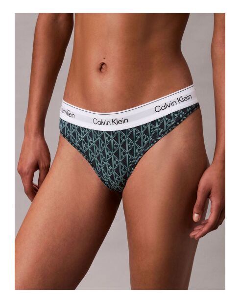 Perizoma con logo moderno nero/verde