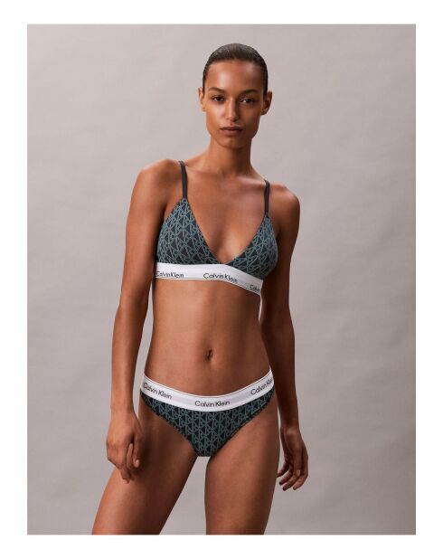 Perizoma con logo moderno nero/verde