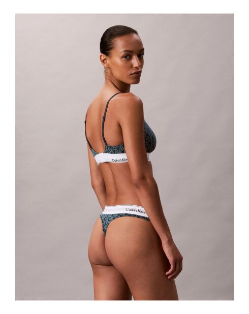 Perizoma con logo moderno nero/verde