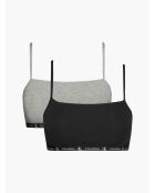 Set aus 2 schwarz-grau melierten BHs