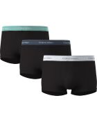 Lot de 3 boxers trunk coupe décontractée corps noirs avec turquoise tahiti