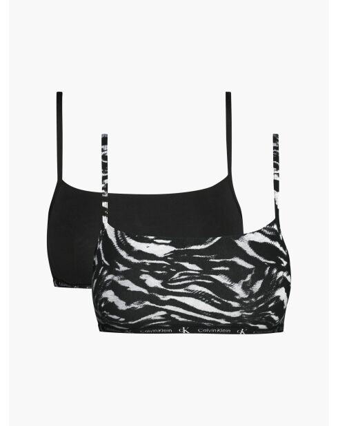 Set aus 2 schwarzen BHs mit Tigerprint