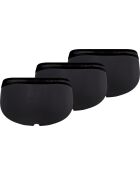 Lot de 3 slips noirs avec ceinture noire