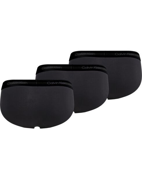 Lot de 3 slips noirs avec ceinture noire