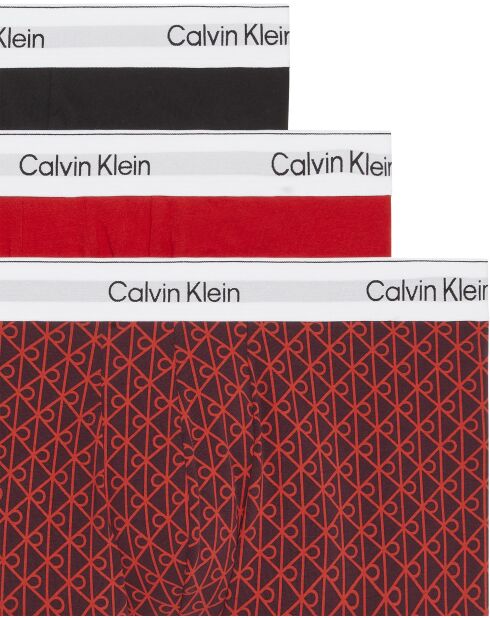 Lot de 3 boxers trunk taille basse multicolores