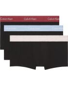 Lot de 3 boxers trunk taille basse noir/framboise
