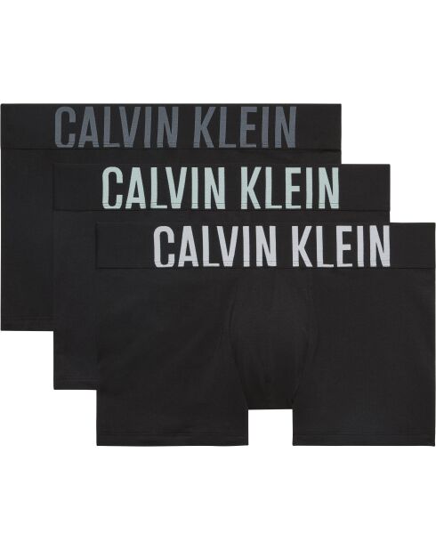 Lot de 3 boxers trunk corps noirs avec blanc aérien