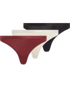 Set di 3 perizomi neri/syrah/cocoon