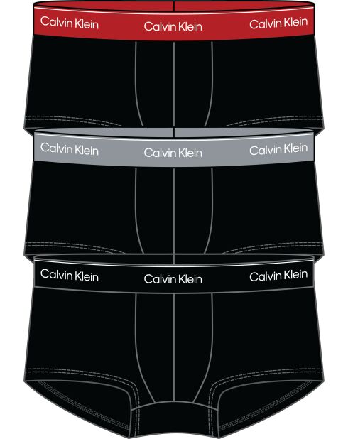Lot de 3 boxers trunk taille basse noirs