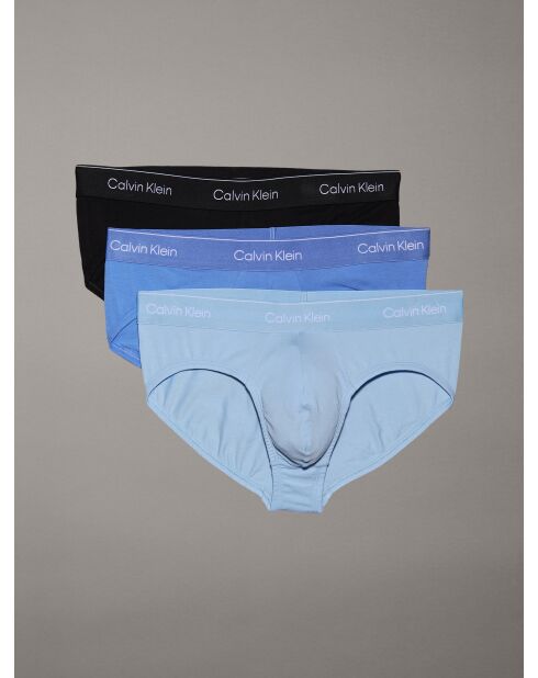 Lot de 3 slips noir/glacier/bleu cloche