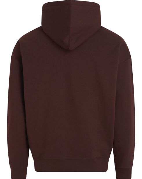 Sweat à capuche manches longues marron