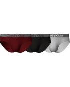 Lot de 3 slips Rouge tapis noir gris chiné