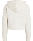 Felpa con cappuccio ecru