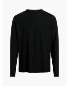 T-shirt à col rond manches longues noir