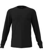 T-shirt à col rond manches longues noir