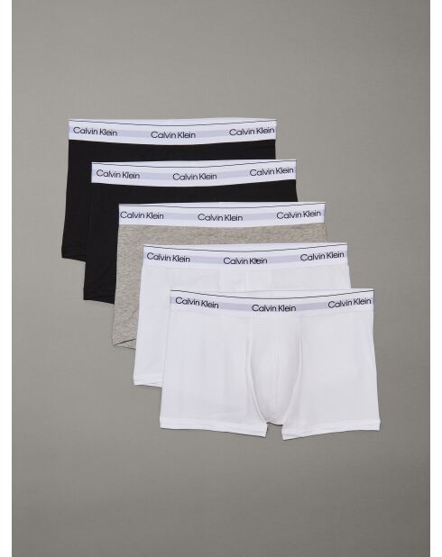 Pack de 5 calzoncillos tipo bóxer negro/blanco/negro/gris jaspeado