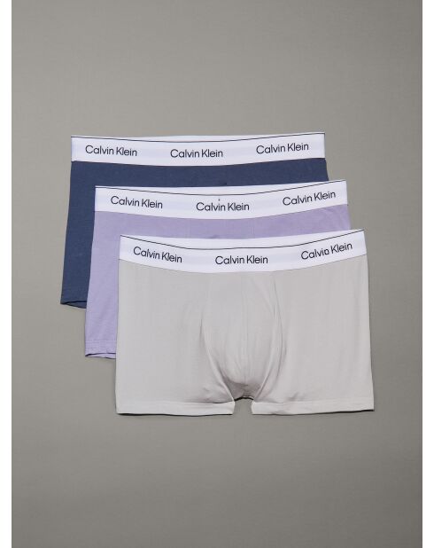 Lot de 3 boxers trunk indigo vintage/micropuce/lilas