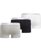 Lot de 3 boxers trunk gris chiné/blanc/noir