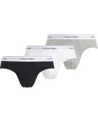 Lot de 3 slips gris chiné/blanc/noir