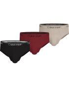 Lot de 3 slips noir:syrah/cocon