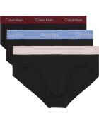 Lot de 3 slips élastique tricolore noirs