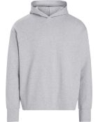 Sweat à capuche manches longues gris moyen chiné