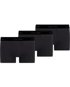 Lot de 3 boxers trunk noirs ceinture noire