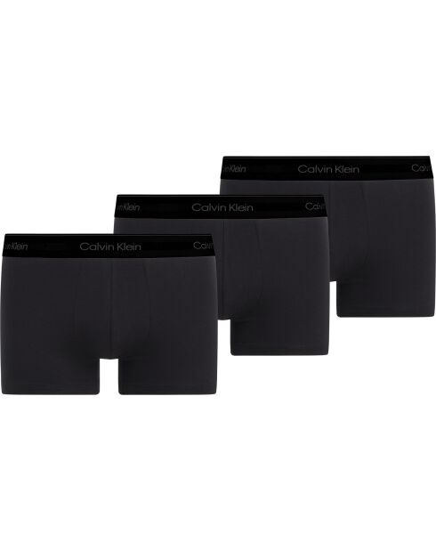 Lot de 3 boxers trunk noirs ceinture noire