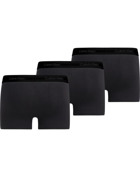 Lot de 3 boxers trunk noirs ceinture noire