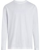 T-shirt à col rond manches longues blanc