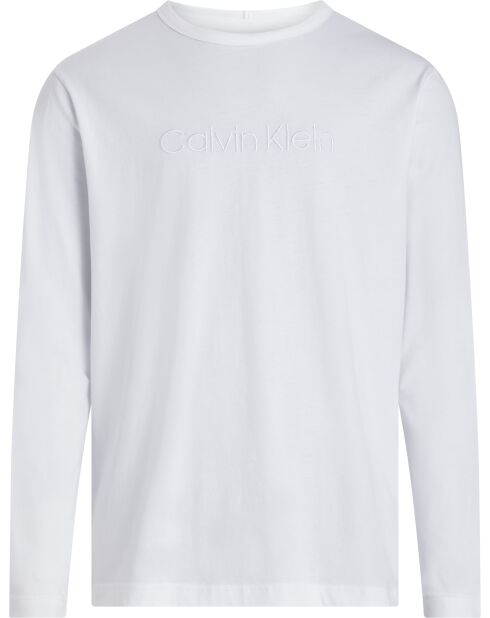 T-shirt à col rond manches longues blanc