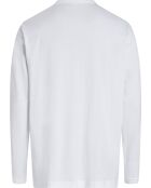 T-shirt à col rond manches longues blanc