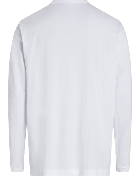 T-shirt à col rond manches longues blanc
