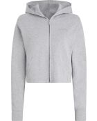 Sweat à capuche zippé gris chiné