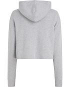 Sweat à capuche zippé gris chiné