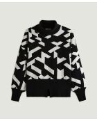 Pull Azalée, jacquard, col roulé noir