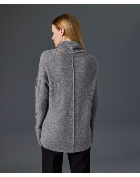 Pull Valériane col amovible gris moyen