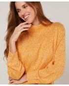 Pull chiné Guillemette col montant jaune
